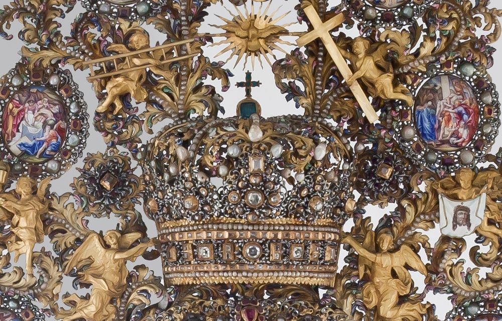 Kirchenschatz, St.-Ursen-Kathedrale, Detail der goldenen-Monstranz von 1697