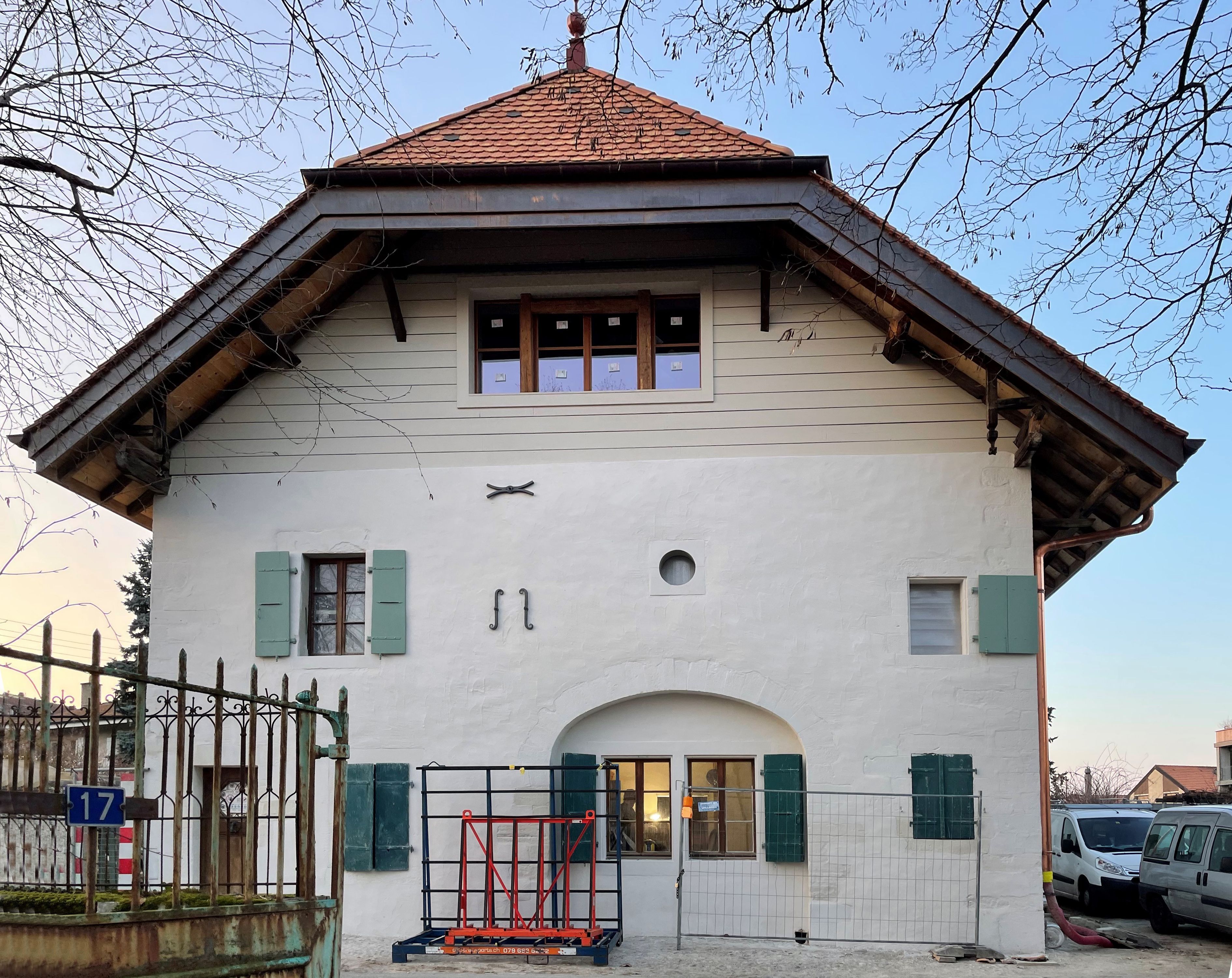 Vue du bâtiment en cours de travaux
