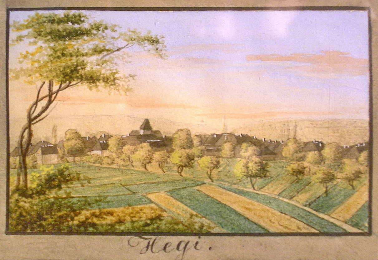 Ausschnitt aus dem Aquarell von 1844 "Oberwinterthur mit seinen Umgebunggen". Sammlung des Historischen Vereins Winterthur
