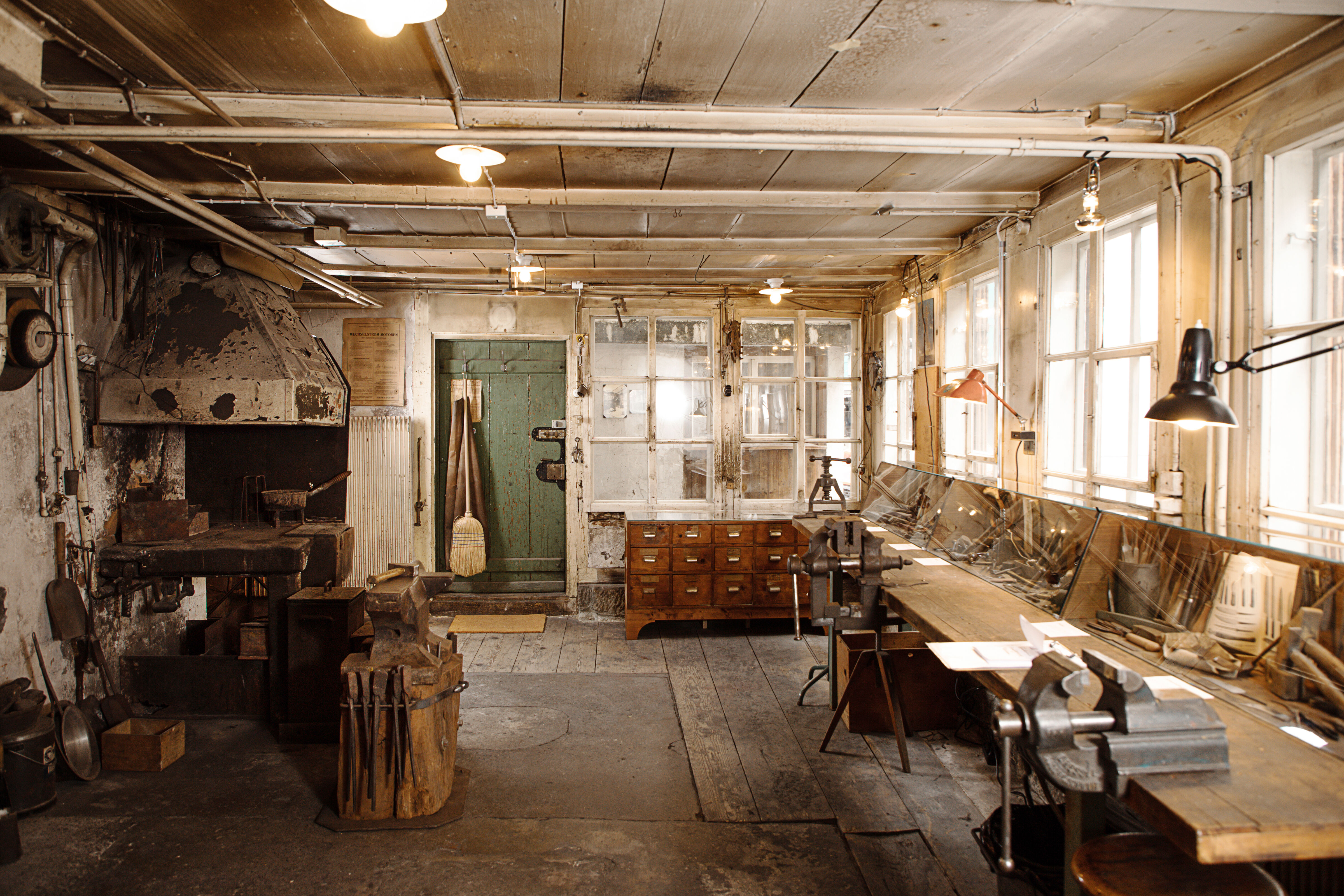 Klötzli Messerschmiede, alte Werkstatt. Firmenmusem in Burgdorf